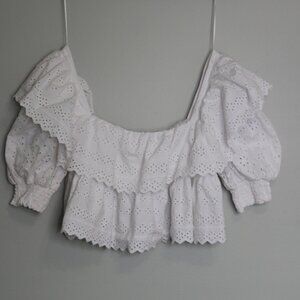 ZARA White Lace Off-Shoulder Top – Cute & Chic Summer Style